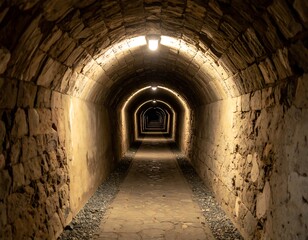 Obraz premium Stone tunnel, pathway into the unknown