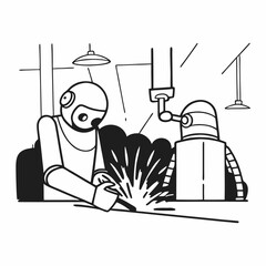 two robort are working 