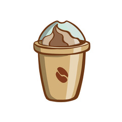 coffee drink with whipped toppings glisse vector