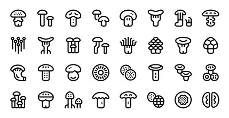 Mushrooms icons. Pixel perfect 32x32px. © Sergey Orlovskiy