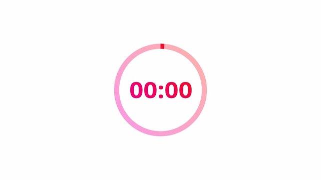 Five second countdown timer animation from 5 seconds to 1 seconds with alpha channel , 5 second countdown timer on a transparent background in 4k.