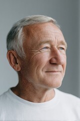 Obraz premium Gentle expression on elderly man's face showcases wisdom and ser