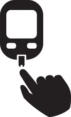 Diabetes Monitoring Icon A Finger Prick Blood Glucose Test Symbolizing Health Awareness