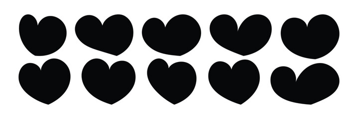 Fototapeta premium Heart vector icons. Love Symbols Collection for Valentine’s Day and Wedding Design. Vector illustration.