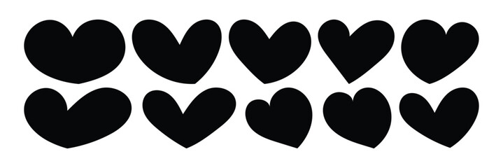 Heart vector icons. Love Symbols Collection for Valentine’s Day and Wedding Design. Vector illustration.