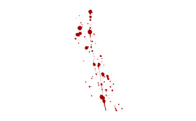 Crimson Splatter Trail A Graphic Element of Blood Droplets for Horror and Medical Visuals on Transparent Backdrop for Digital Design and Forensics.
