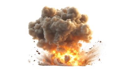 Dramatic Explosion with Fiery Flames and Billowing Smoke Creating a Powerful and Destructive Force