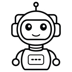 Friendly Robot Illustration A Playful and Minimalist Design Featuring a Cute Robot Character Perfect for Tech or Children's Content