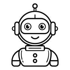 Obraz premium Friendly Robot Illustration A Playful and Minimalist Design Featuring a Cute Robot Character Perfect for Tech or Children's Content