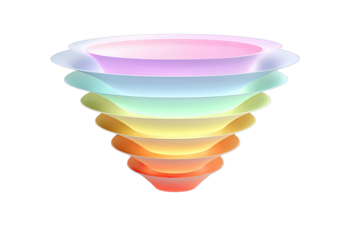 Abstract rainbow funnel. Layered swirl