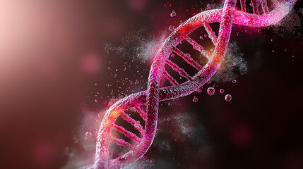 An artistic representation of a DNA helix, showcasing vibrant colors and intricate details in a captivating design.