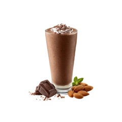 Delicious Chocolate Almond Smoothie with Whipped Cream and Chocolate Shavings