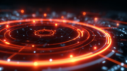 Futuristic glowing digital interface with circular patterns and vibrant colors, ideal for sci-fi and tech-related projects.