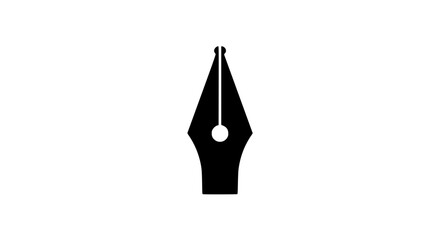 Pen nib minimalist black and white icon
