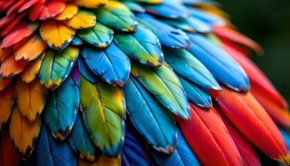Obraz premium A vibrant close up of a feathery texture, reminiscent of a bird's plumage