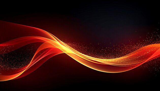 Dynamic red and gold wave patterns against a dark background, showcasing a vibrant and energetic design.