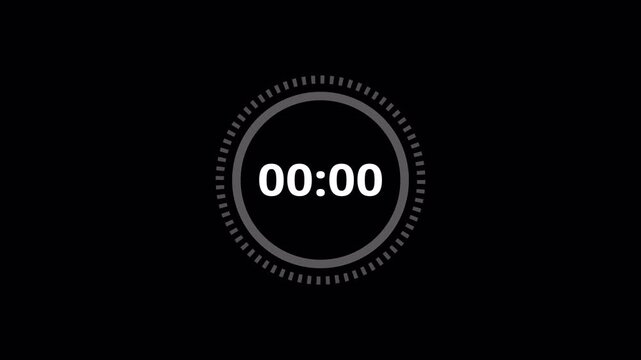 Five second countdown timer animation from 5 seconds to 1 seconds with alpha channel , 5 second countdown timer on a transparent background in 4k.