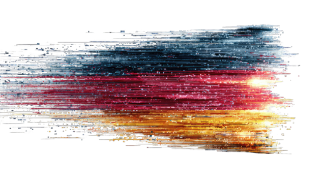 Abstract German flag, dynamic brushstrokes - Powered by Adobe