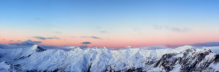 Mountain Sunset Wide Banner with Copy Space