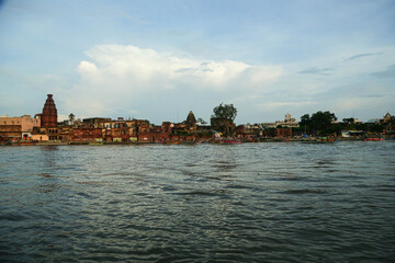 Boat riding view in Ancient Shri Yamuna Temple ghat view, Vrindavan, Mathura, Uttar Pradesh, India. Ancient Shri Yamuna Temple ghat view, Vrindavan, Mathura, Uttar Pradesh, India.8 April 2025
