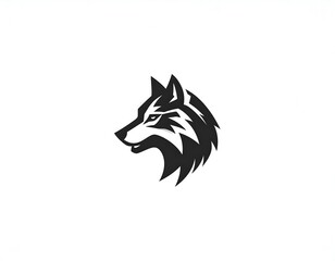 Fototapeta premium Wolf head logo, bold outline