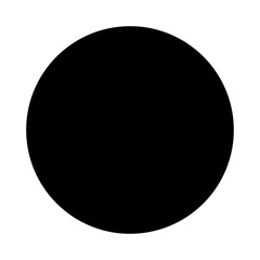 Simple black circle graphic on a white background with solid fill