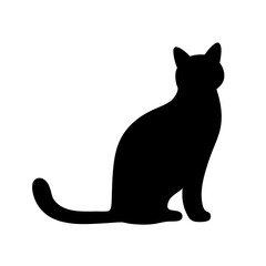 Sitting cat silhouette, a simple yet elegant design for various purposes