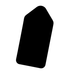Simple black label or price tag vector graphic on white background