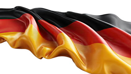German flag in motion, vibrant colors