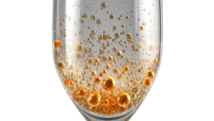 Champagne glass with bubbles