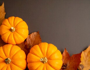 Autumn Pumpkins and Fall Leaves (AI Generated)