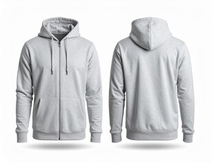 Blank Grey Zip-Up Hoodie Mockup (AI Generated)
