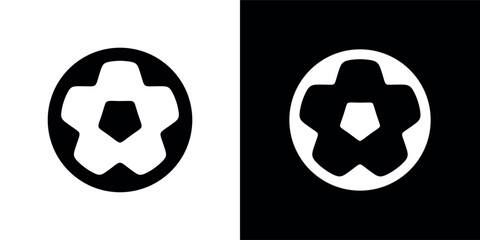 Soccer ball icon. Symbol of goal or football, game or match. Attribute of a football player or championship. © Checha