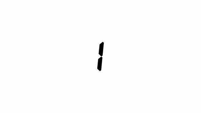 Five second countdown timer animation from 5 seconds to 1 seconds with alpha channel , 5 second countdown timer on a transparent background in 4k.