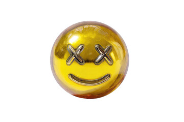Golden emoji with crossed eyes