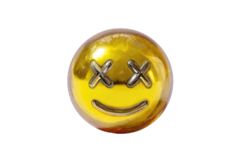 Golden emoji with crossed eyes
