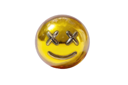 Golden emoji with crossed eyes