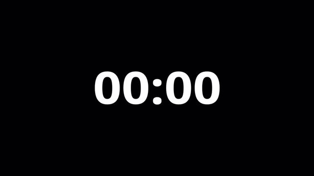 Five second countdown timer animation from 5 seconds to 1 seconds with alpha channel , 5 second countdown timer on a transparent background in 4k.