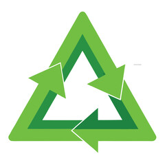 Green Triangular Eco Recycle Icons on White Background

