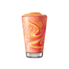 Fototapeta premium Swirled Strawberry Mango Smoothie in Glass