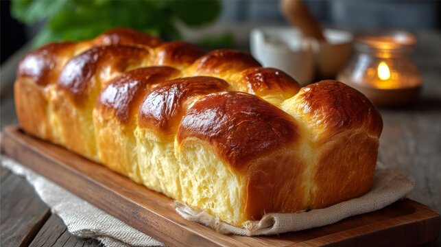 soft buttery brioche bread loaf golden sweet baked pastry
