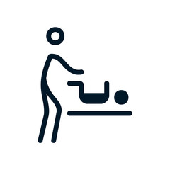 Baby changing icon, Vector logo sign, Illustration, shape, design, UX UI icon, editable eps
