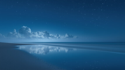 Naklejka premium background of night sea and beach under sky