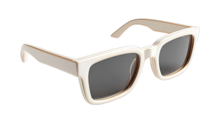 Cream-colored oversized sunglasses