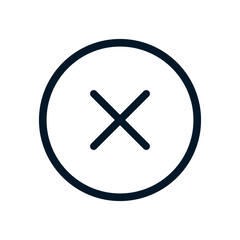 Obraz premium Close icon, Vector logo sign, Illustration, shape, design, UX UI icon, editable eps