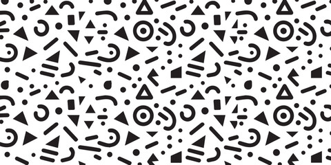 black white abstract pattern vector with geometric lines dots shapes seamless backdrop contemporary design projects