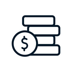 Cost - Dollar icon, Vector logo sign, Illustration, shape, design, UX UI icon, editable eps