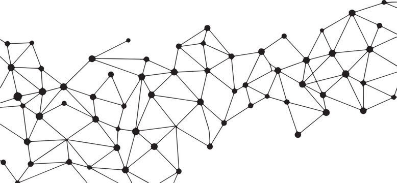 dynamic network diagram vector illustration with interconnected nodes and edges showing complex web connectivity