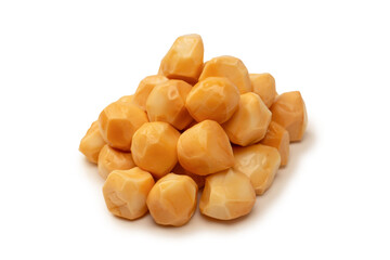 Piece of cheese isolated on white bacckground.