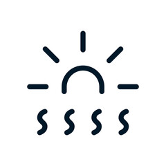 Naklejka premium Heatwave icon, Vector logo sign, Illustration, shape, design, UX UI icon, editable eps